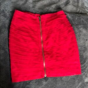 Red Zippered Women's Skirt